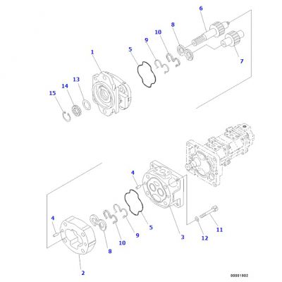 WX hydraulic transmission gear pump assy 705-22-35170 for komatsu wheel loader WA250-6