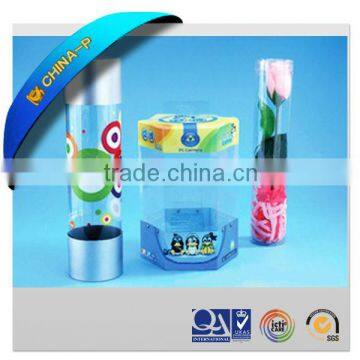 UV offset printing clear pvc cylinder box