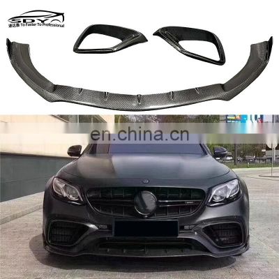 W213 E63 Pre Lci BB Style High Quality Carbon Fiber Front Lip Front Splitter Front Vent For Mercedes Benz W213 E63 S AMG Pre