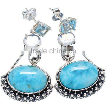 LARIMAR 925 STERLING SILVER EARRINGS ,925 STERLING SILVER JEWELRY WHOLE SALE,JEWELRY EXPORTER