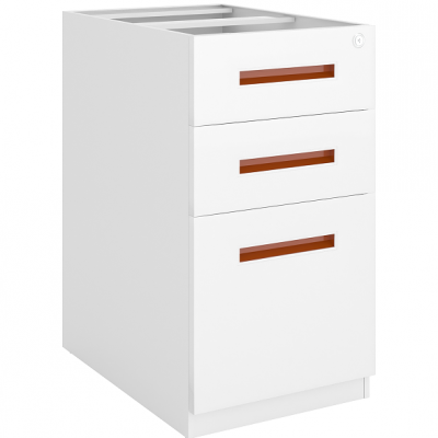 Steel three drawer fixed cabinet