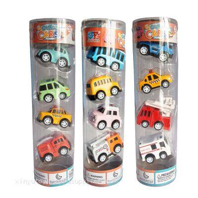 XINYU 1:64 Diecast Car Fire Fighting Taxi Bus Children Cars Toy Pullback