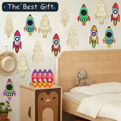 Children's DIY Graffiti Toys Wooden Crafts Handmade Painting Wood Board photo-3