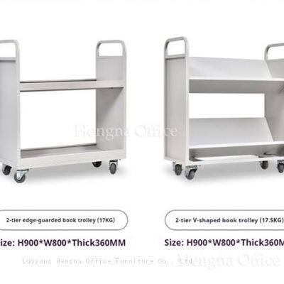 High-Quality Book Trolley for Public Libraries – Sturdy Metal Frame With Easy-to-Adjust Shelves for Customizable Storage photo-2
