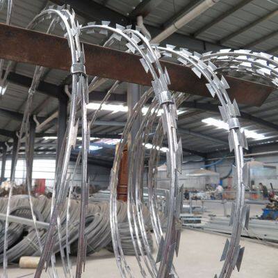 Double Concertina Razor Barbed Wire Galvanized Mesh Roll With Clips for High Security Fencing photo-3