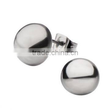 316L Stainless Steel 10mm Half Round IP Ball Stud Earrings