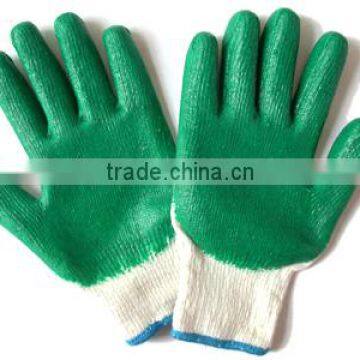 green latex coated glove