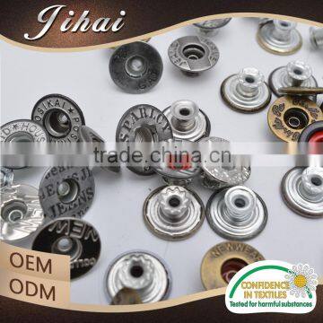 Fashion Accessory Custome Logo Wholesale Shank Engraved Metal Jeans Button photo-5