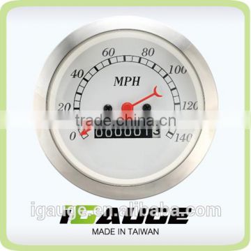 Classic Gauges 85mm white face convex glass lens mechanical speedometer gauge