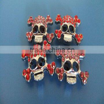 Compet Wholesale 10mm Rhinestone Slide Skulls for Bracelets & Pet Collars