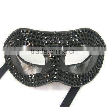 Hand-painted Green Leaf Pulp Half Face Halloween Costume Carnival Party Mask photo-4