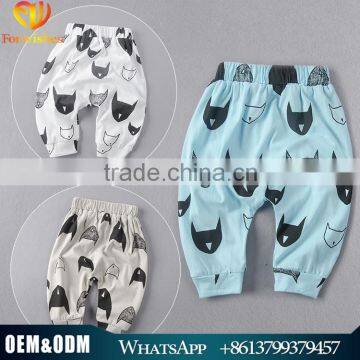 2016 wholesale children's pants cheap hot sale summer boys and girls cotton animal printed pp pants