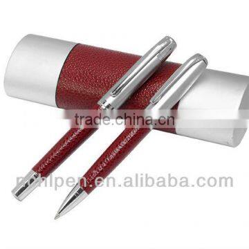 leather ball pen with leather case