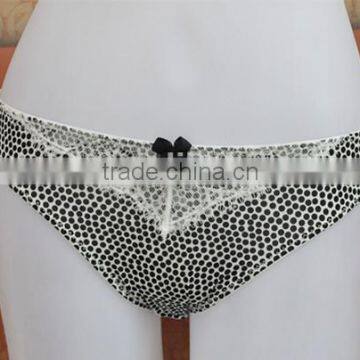 OEM service white 'v' lace soft fabric briefs/panty