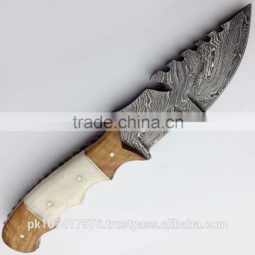 Damascus steel Kentucky Skinner knife with camel bone Handle