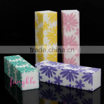 nail buffer block with flower printing