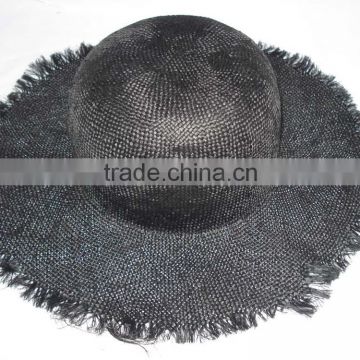 natural straw dying black womens summer fashion straw hat