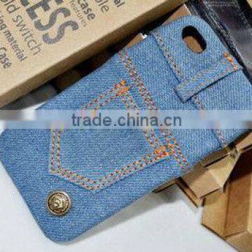 best sale new design factory price retro environmental-friendly korean fashion travel denim cellular cover for iphone 4/4s