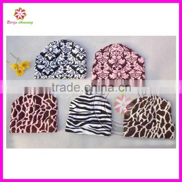 Damask zebra leopard baby cotton hat