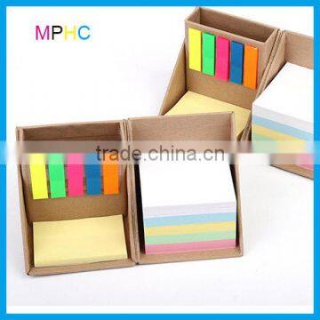 Foldable Square Cube Kraft Paper Sticky Note Memo Pad Box with Pen holder