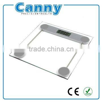 2015 new electronic digital personal bathroom weight scale 6mm glass platform cheap price