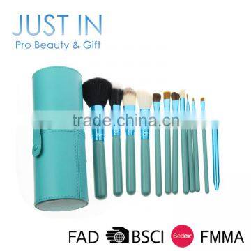 With Cylinder Makeup Brush Holder Case 12Pcs Blue Professional Cosmetic Makeup Brush Set Make Up Brushes Kit