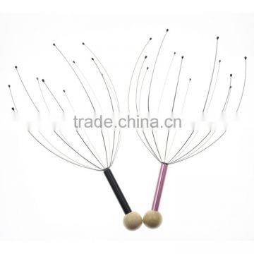 Small Round Wooden Ball Handle Wire Metal Head Scratcher