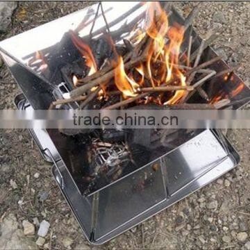 outdoor stainless steel foldable picnic BBQ carbon furnace