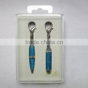 Metal Mini Ballpoint Pen With Keychain and Mini Torch With Keychain Packed in a Gift Box