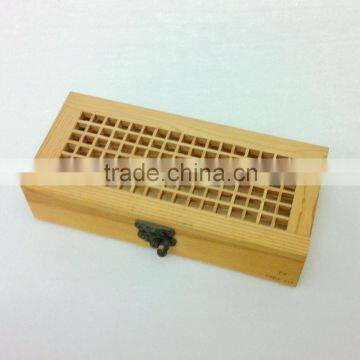 handmade high quality wooden box with metal lock/compartment on lid pine