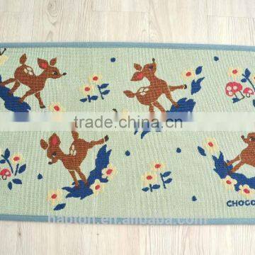 lovely floor mat deer design cotton/polyester jacquard rug with anti-slipping back floor mat