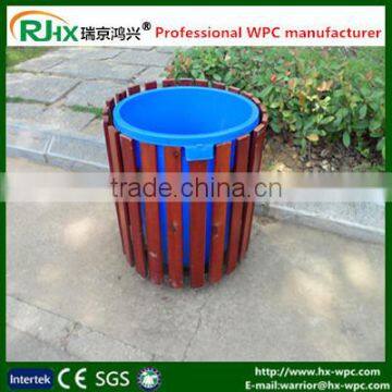 garbage can with mositure-proof wood-plastic composite deck