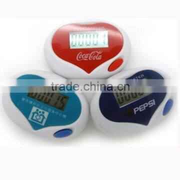 2013 new fashion design free heart shape pedometer