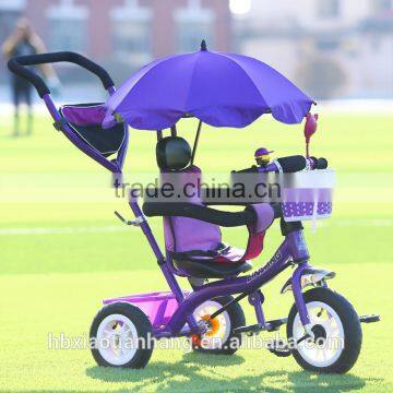 2016 new model children bike with umbrella tricycle kids with rubber wheels