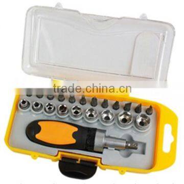 22pcs ratchet screwdriver bits and sockets tool set