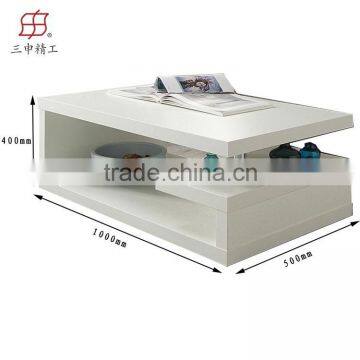 Modern simple white high gloss wood coffee table SSJG-5423