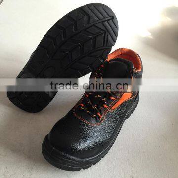 2015 Hot Selling Embossed Leather Safety Shoes, Steel Toe and Steel Plate, HW-2051 photo-2