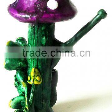 Resin Peruvian Smoking Pipe - Frog & Mushroom photo-5