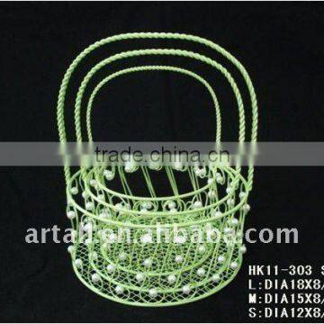 wire basket with handle