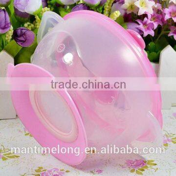 Sucker Bowl Skid Baby Special Suction Wall Bowl Binaural Bowl With Cover and Spoon 3 Colors Optional photo-2