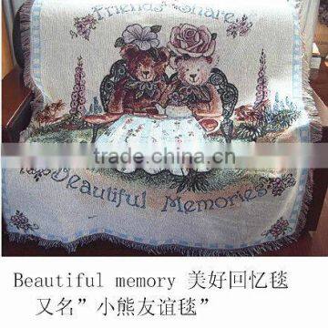 Beautiful memory decorative jacquard throw blanket for sofa