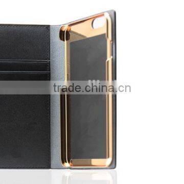Metal Bumper Case Premium Leather Case With Card Slots For IPhone 6/6S photo-4
