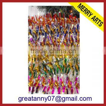 wholesale christmas decoration colorful mylar tinsel for christmas tree