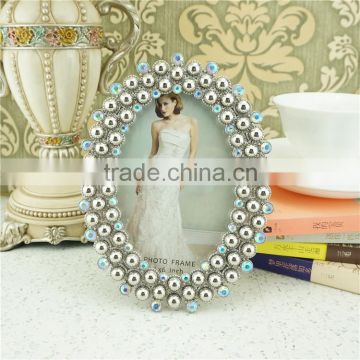 European simple 6-inch photo frame photo frame elegant pearl oval metal frame studio art gifts photo frames