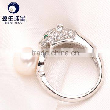 Leopard Design S925 Silver Pearl Jewelry Rings for Export photo-2