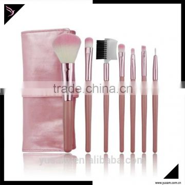 Pink color 7 pcs personalized high quality makeup brush kit