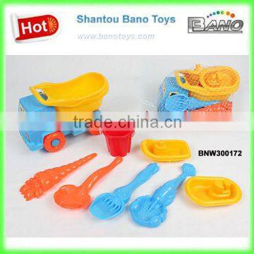 Plastic Beach Car Set Plastic Sand Beach Toy Truck 8pcs BNW300172