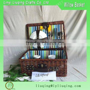 2015 Wicker folding empty picnic baskets wholesale willow basket