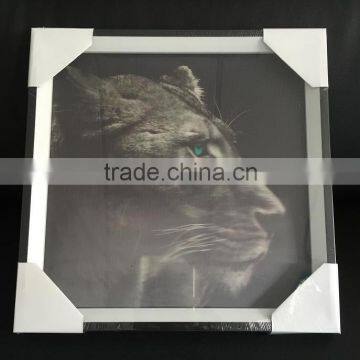 212214 - 11x11'' (28x28cm) 3D painting , Square 3D picture frame, powerful lion