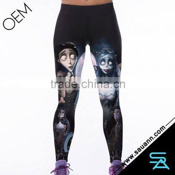 2016 Hot Selling Corpse Bride Printed Fitness Leggings